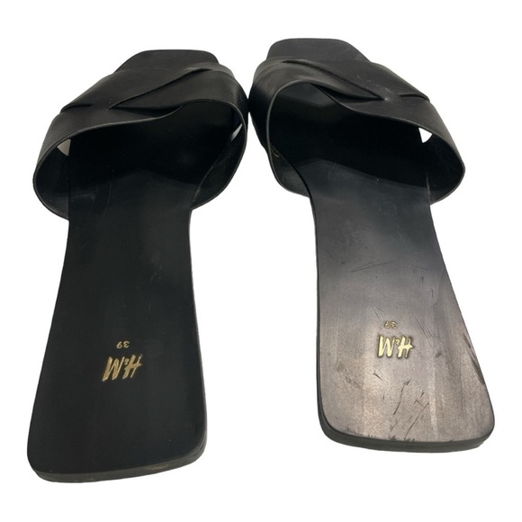 H&M Black Leather Slides Slippers Sandals size 8 - Picture 5 of 9